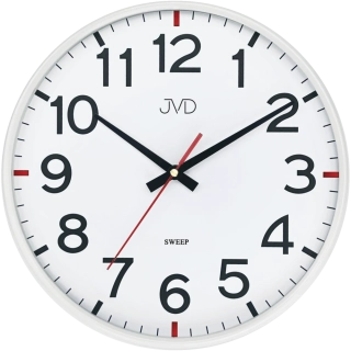 JVD Pastelové bílé nástěnné tiché netikající hodiny JVD HX2508.1