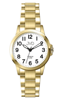 JVD Dámské luxusní zlacené titanové hodinky JVD J5035.3