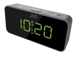 Digitální budík do sítě JVD SB3212.1 s teploměrem, USB nabíjením a světelným senzorem