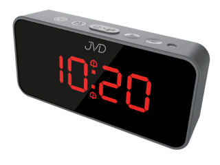 Digitální budík do sítě JVD SB3212.3 s teploměrem, USB nabíjením a světelným senzorem