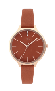 JVD Dámské designové hodinky JVD JZ201.7 s řemínkem z pravé kůže