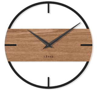LAVVU Stylové design dřevěné hodiny LAVVU LOFT v industriálním vzhledu LCT4010